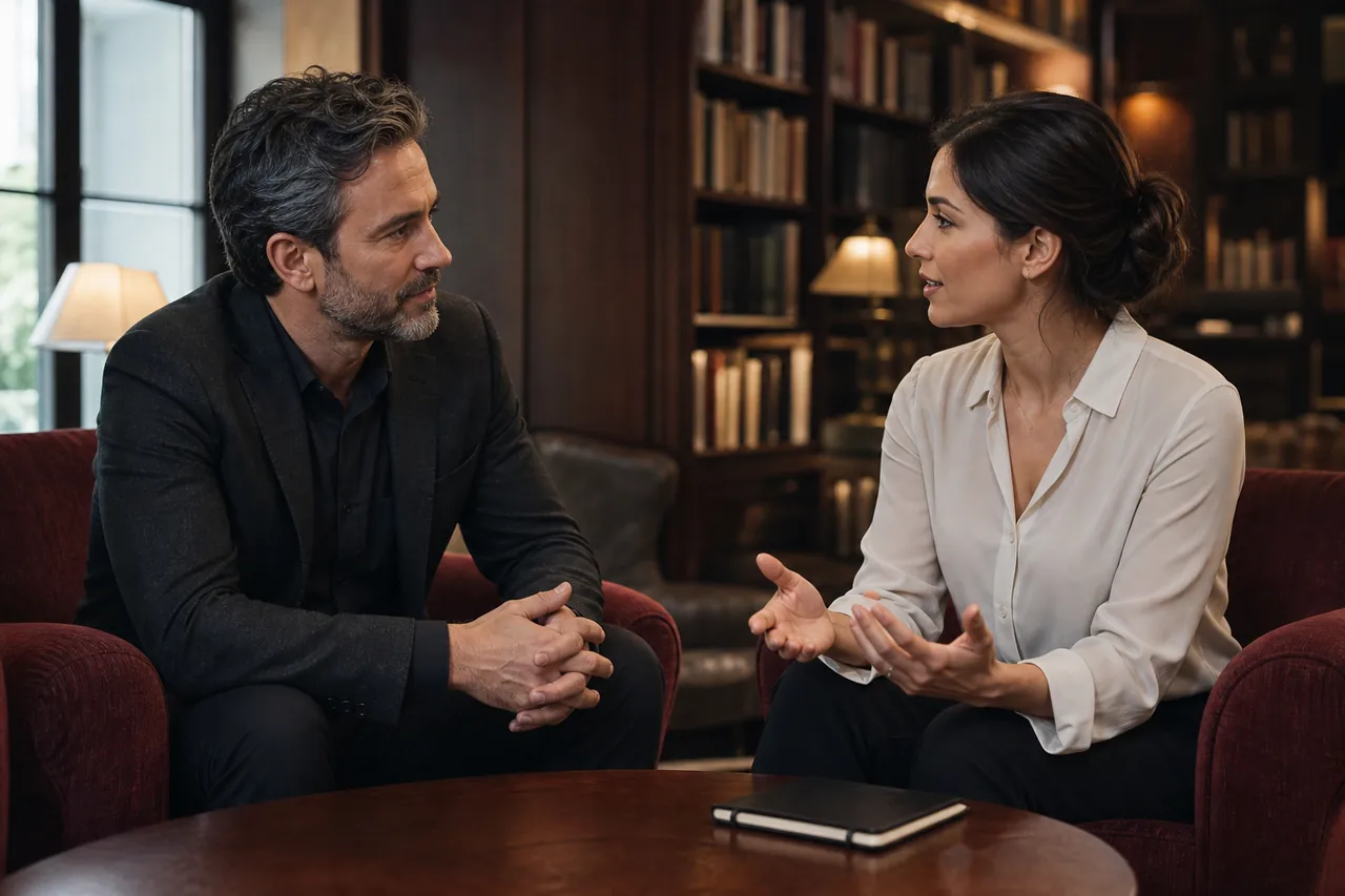Two adults sharing a thoughtful mentoring conversation