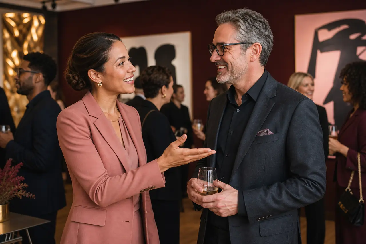 Two adults making a valuable professional connection